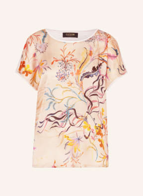 CATNOIR Blouse-style shirt in mixed materials, Color: ORANGE/ BEIGE/ BLUE (Image 1)