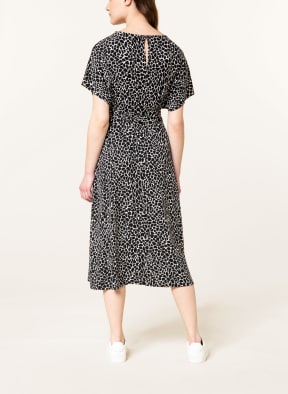 ESPRIT Collection Jersey dress in wrap look, Color: BLACK/ WHITE (Image 1)