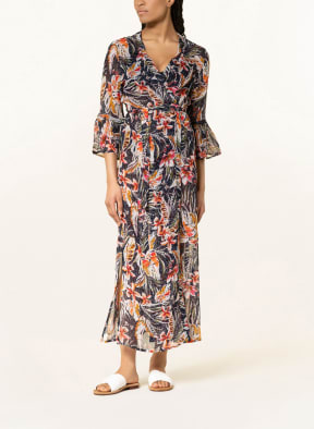 CYELL Kimono BOTANIC BEAUTY with 3/4 sleeves, Color: BLACK/ RED/ ORANGE (Image 1)