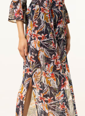 CYELL Kimono BOTANIC BEAUTY with 3/4 sleeves, Color: BLACK/ RED/ ORANGE (Image 1)