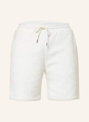DRÔLE DE MONSIEUR Tweed shorts with tuxedo stripe, Color: WHITE (Image 1)