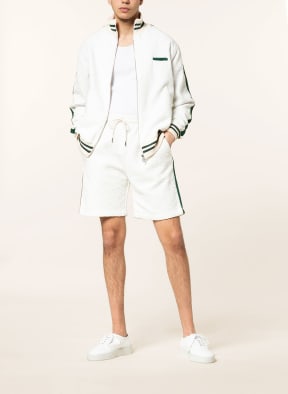 DRÔLE DE MONSIEUR Tweed shorts with tuxedo stripe, Color: WHITE (Image 1)
