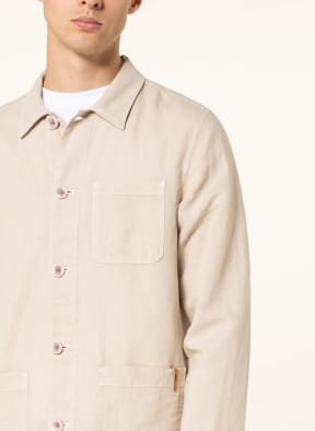 CINQUE Overshirt CISTATION with linen, Color: LIGHT BROWN (Image 1)