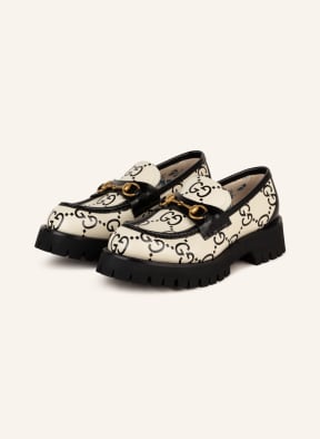 GUCCI Platform loafers 1955 HORSEBIT, Color: WHITE/ BLACK (Image 1)