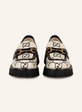 GUCCI Platform loafers 1955 HORSEBIT, Color: WHITE/ BLACK (Image 1)