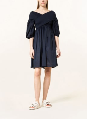studiofavn Off-shoulder dress ROBYN with 3/4 sleeve, Color: DARK BLUE (Image 1)