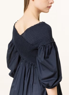studiofavn Off-shoulder dress ROBYN with 3/4 sleeve, Color: DARK BLUE (Image 1)