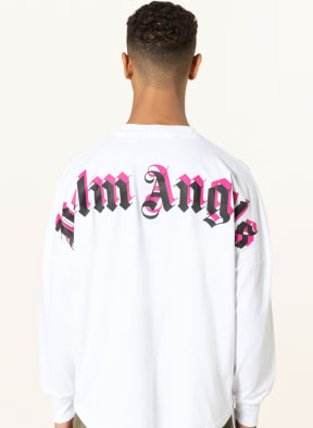 Palm Angels Long sleeve shirt, Color: WHITE/ BLACK/ FUCHSIA (Image 1)