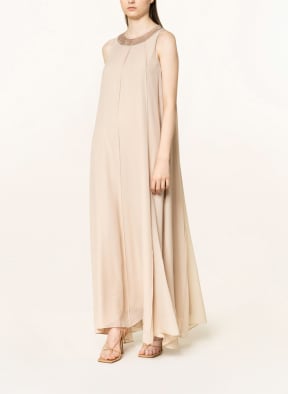 ANTONELLI firenze Silk dress with sequins and glitter yarn, Color: BEIGE (Image 1)