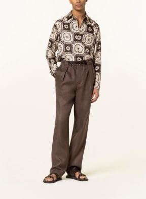 AGNONA Linen trousers regular fit , Color: DARK BROWN (Image 1)