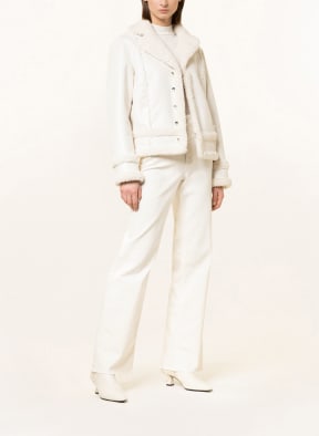LIU JO Jacke in Lederoptik mit Kunstfell, Farbe: WEISS (Bild 1)