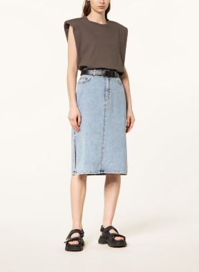 oui Denim skirt, Color: LIGHT BLUE (Image 1)