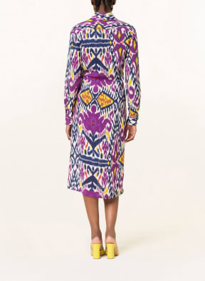 RALPH LAUREN Collection Hemdblusenkleid CHARLEY mit Leinen, Farbe: WEISS/ LILA/ DUNKELBLAU (Bild 1)