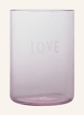 DESIGN LETTERS Trinkglas LOVE, Farbe: ROSA (Bild 1)