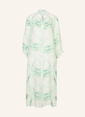 rossana diva Linen dress, Color: WHITE/ LIGHT GREEN (Image 1)