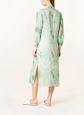 rossana diva Linen dress, Color: WHITE/ LIGHT GREEN (Image 1)