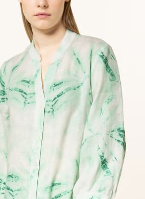rossana diva Linen dress, Color: WHITE/ LIGHT GREEN (Image 1)
