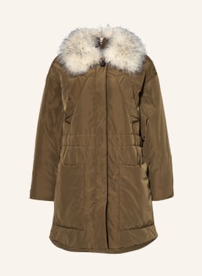 DOROTHEE SCHUMACHER Mantel mit Kunstpelz, Farbe: KHAKI (Bild 1)