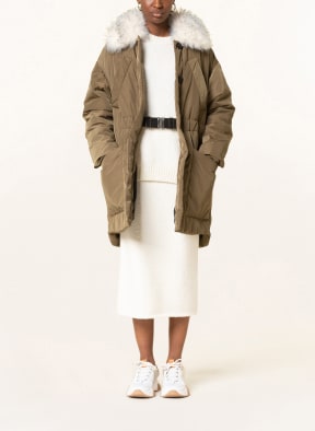 DOROTHEE SCHUMACHER Mantel mit Kunstpelz, Farbe: KHAKI (Bild 1)