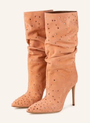 PARIS TEXAS Boots with decorative gems, Color: LIGHT ORANGE (Image 1)