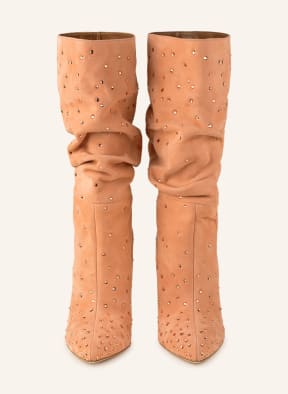 PARIS TEXAS Boots with decorative gems, Color: LIGHT ORANGE (Image 1)
