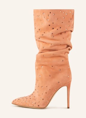 PARIS TEXAS Boots with decorative gems, Color: LIGHT ORANGE (Image 1)