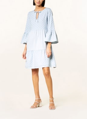 SUMMERY COPENHAGEN Dress ZOE with 3/4 sleeve, Color: LIGHT BLUE/ WHITE (Image 1)
