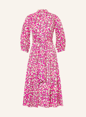 DIANE VON FURSTENBERG Hemdblusenkleid LUNA mit 3/4-Arm, Farbe: WEISS/ GRÜN/ PINK (Bild 1)