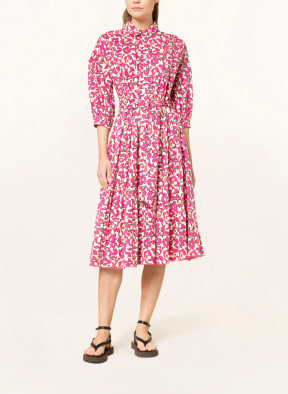 DIANE VON FURSTENBERG Hemdblusenkleid LUNA mit 3/4-Arm, Farbe: WEISS/ GRÜN/ PINK (Bild 1)