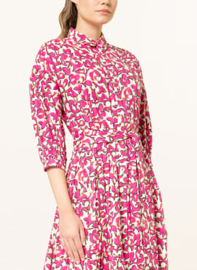 DIANE VON FURSTENBERG Hemdblusenkleid LUNA mit 3/4-Arm, Farbe: WEISS/ GRÜN/ PINK (Bild 1)