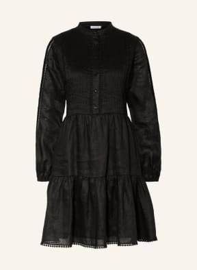 MRS & HUGS Linen dress with lace, Color: BLACK (Image 1)
