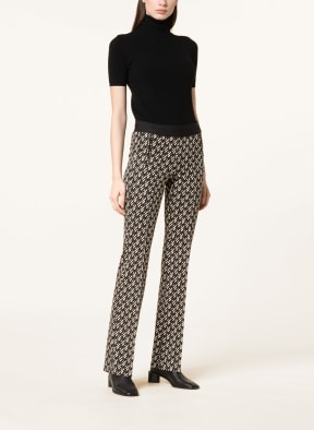 CAMBIO Jacquard trousers FLOWER, Color: BLACK/ WHITE/ BROWN (Image 1)