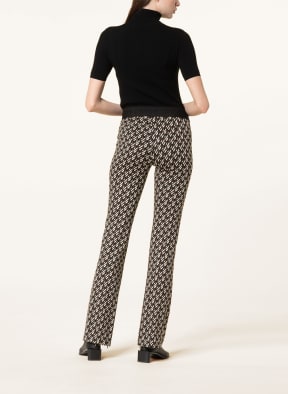 CAMBIO Jacquard trousers FLOWER, Color: BLACK/ WHITE/ BROWN (Image 1)