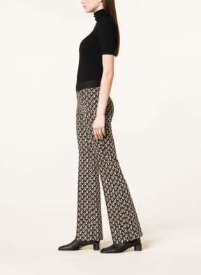 CAMBIO Jacquard trousers FLOWER, Color: BLACK/ WHITE/ BROWN (Image 1)