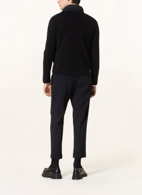 EMPORIO ARMANI Strickjacke im Materialmix, Farbe: DUNKELBLAU (Bild 1)