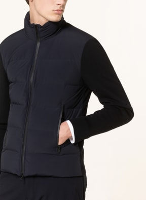 EMPORIO ARMANI Strickjacke im Materialmix, Farbe: DUNKELBLAU (Bild 1)