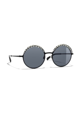 Chanel round sale sunglasses pearl
