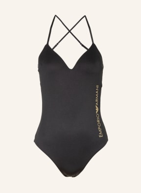 EMPORIO ARMANI Neckholder-Badeanzug MIX & MATCH , Farbe: SCHWARZ (Bild 1)