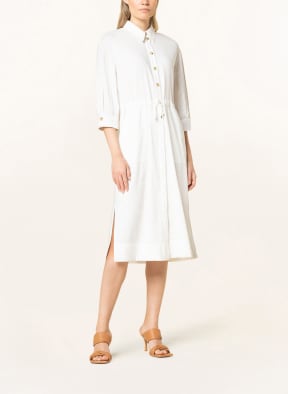 MARC CAIN Hemdblusenkleid mit Leinen und 3/4-Arm, Farbe: 110 off (Bild 1)