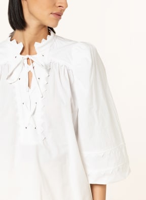 MUNTHE Blusenshirt HELIX mit Spitze und 3/4-Arm, Farbe: WEISS (Bild 1)