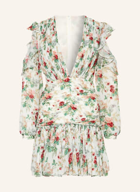 COSTARELLOS Cold-shoulder dress with sequins, Color: WHITE/ GREEN/ RED (Image 1)