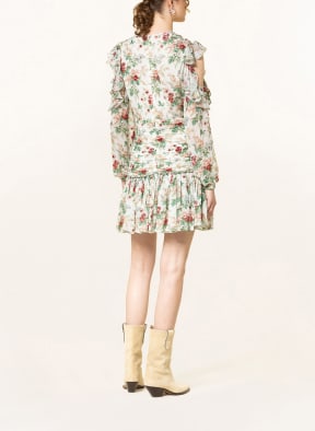 COSTARELLOS Cold-shoulder dress with sequins, Color: WHITE/ GREEN/ RED (Image 1)