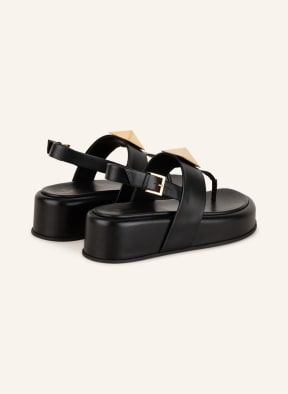 VALENTINO GARAVANI Platform flip flops DIG STUD, Color: BLACK (Image 1)