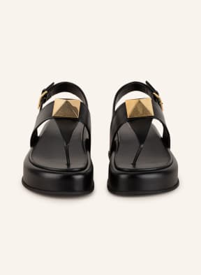 VALENTINO GARAVANI Platform flip flops DIG STUD, Color: BLACK (Image 1)