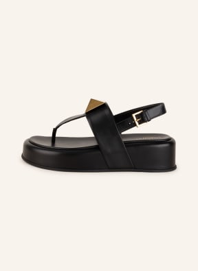 VALENTINO GARAVANI Platform flip flops DIG STUD, Color: BLACK (Image 1)