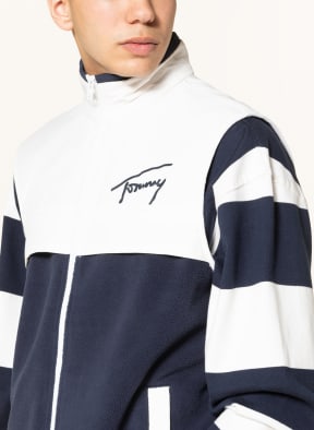 TOMMY JEANS Fleeceweste im Materialmix , Farbe: WEISS/ DUNKELBLAU (Bild 1)