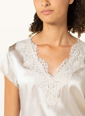 darling harbour Blusenshirt aus Seide mit Spitze , Farbe: CREME (Bild 1)