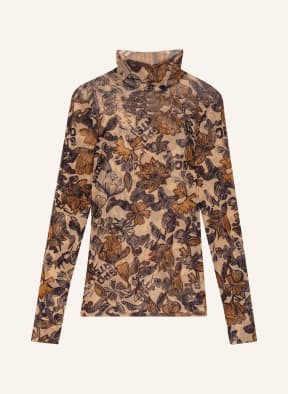 MARC CAIN Rollkragenshirt aus Mesh, Farbe: 623 light brown (Bild 1)