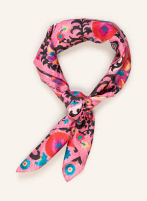 Salvatore Ferragamo Silk scarf GANCIO, Color: PINK/ WHITE/ BLACK (Image 1)