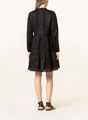 MRS & HUGS Linen dress with lace, Color: BLACK (Image 1)